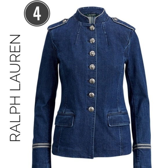 NWT RALPH LAUREN officer's denim jacket SIZE 4 - Picture 3 of 7